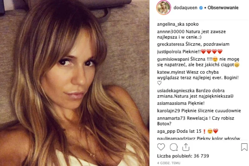 Doda zrezygnowała z rozjaśniania włosów i wróciła do naturalnego odienia