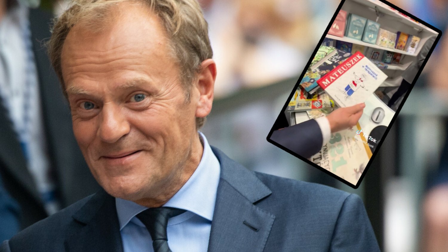 Tusk w księgarni pokazuje książkę. Co się stanie z Morawieckim po wyborach?