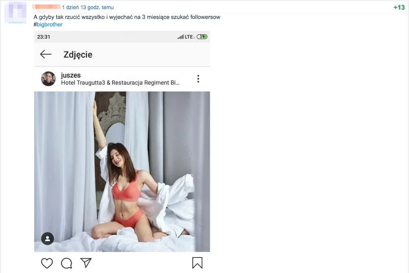 Użytkownicy Wykopu szybko zaczęli wrzucać zdjęcia roznegliżowanej Juszes.