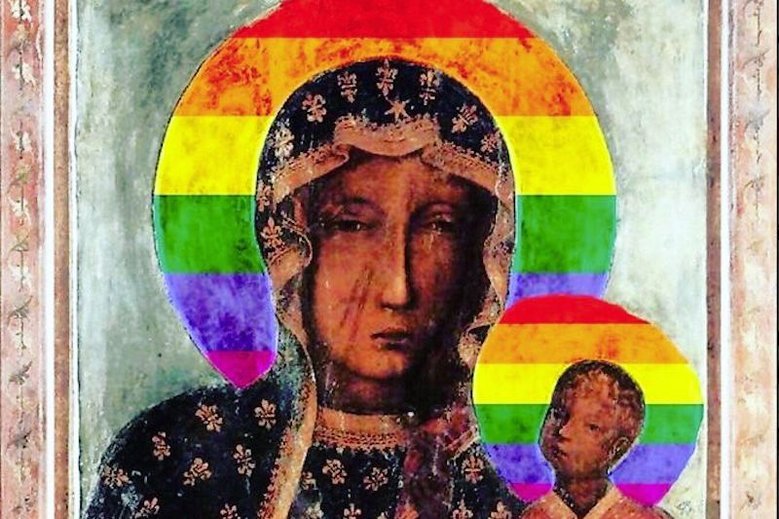 Tęczowa Matka Boska udostępniona przez Joannę Scheuring-Wielgus. Taki wizerunek Maryi nie jest obraźliwy zdaniem sądu.