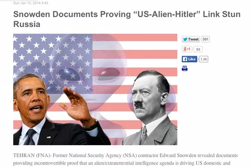 Irańska agencja informacyjna donosi, że kosmici rządzą USA