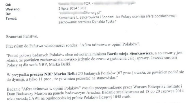 FOR Leszka Balcerowicza promował badania WEI wg których aż 67 proc. Polaków chce odwołania Belki