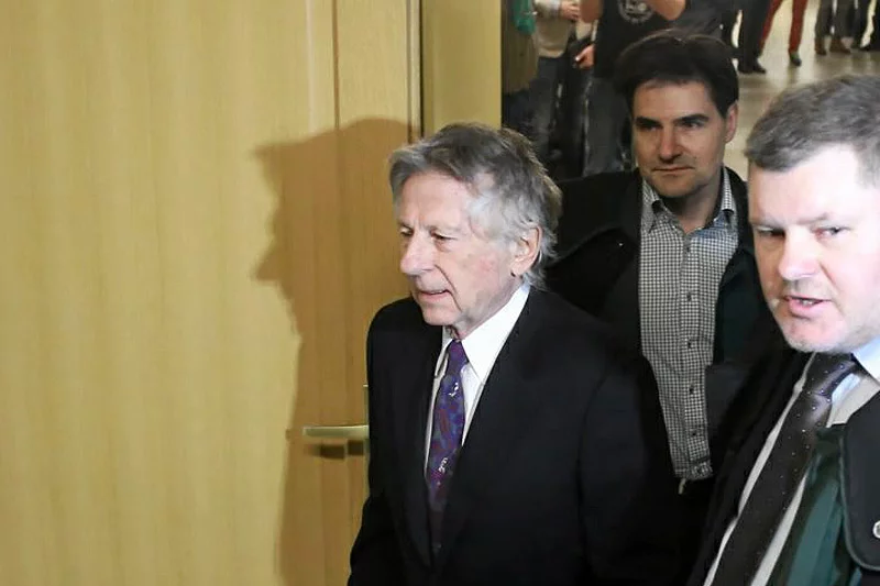 Roman Polański w krakowskim sądzie.