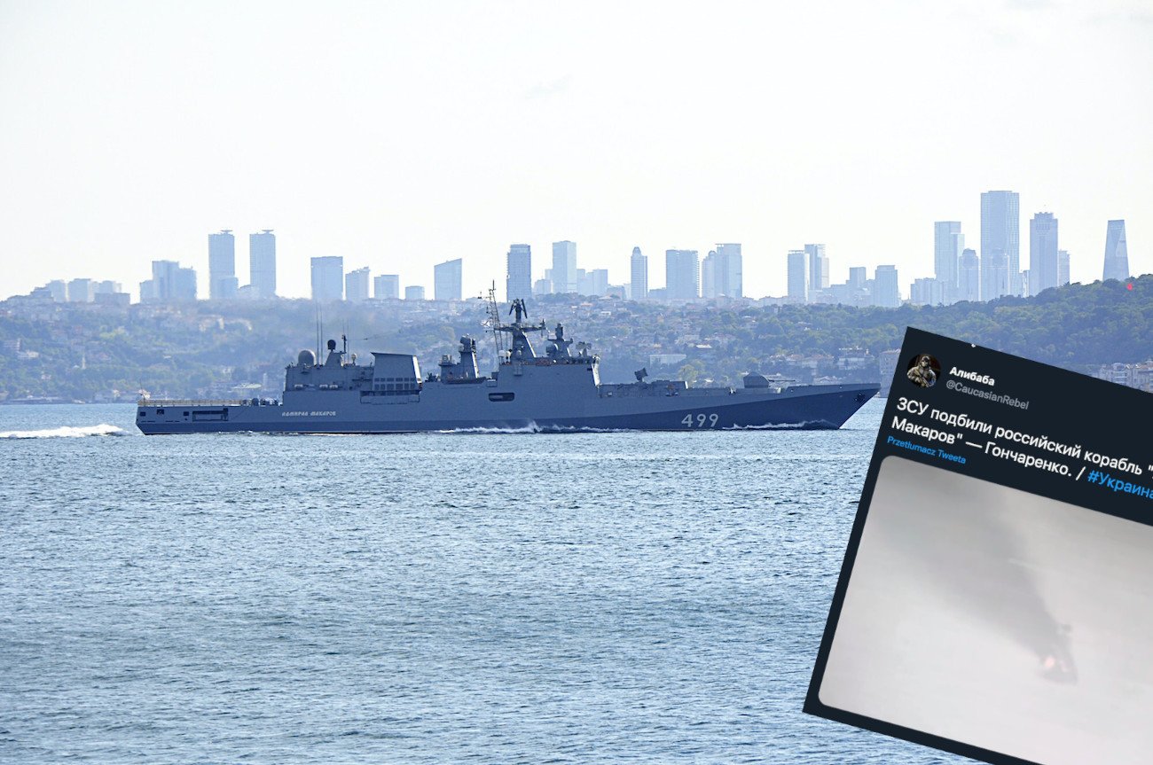 "Admirał Makarow" miał stanąć w płomieniach.