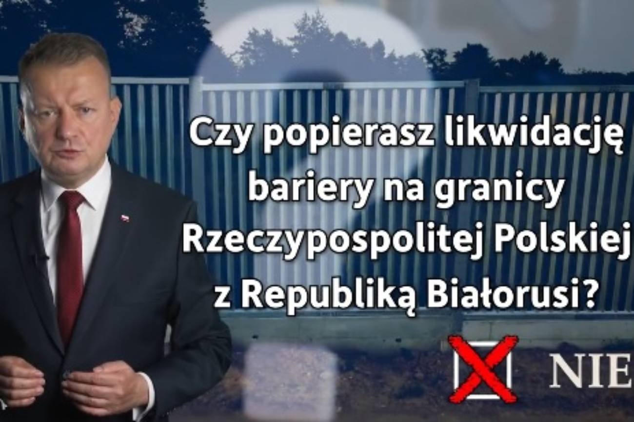 Czwarte pytanie w referendum. Błaszczak zapowiedział, że będzie dotyczyło płotu na granicy z Białorusią