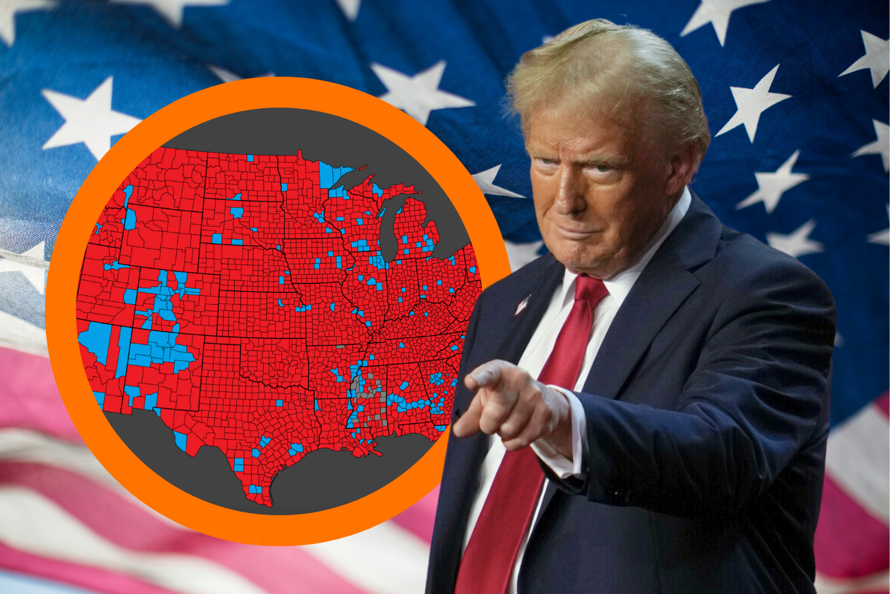Donald Trump wygrał w niemal całej Ameryce. Ta mapa nie pozostawia złudzeń.