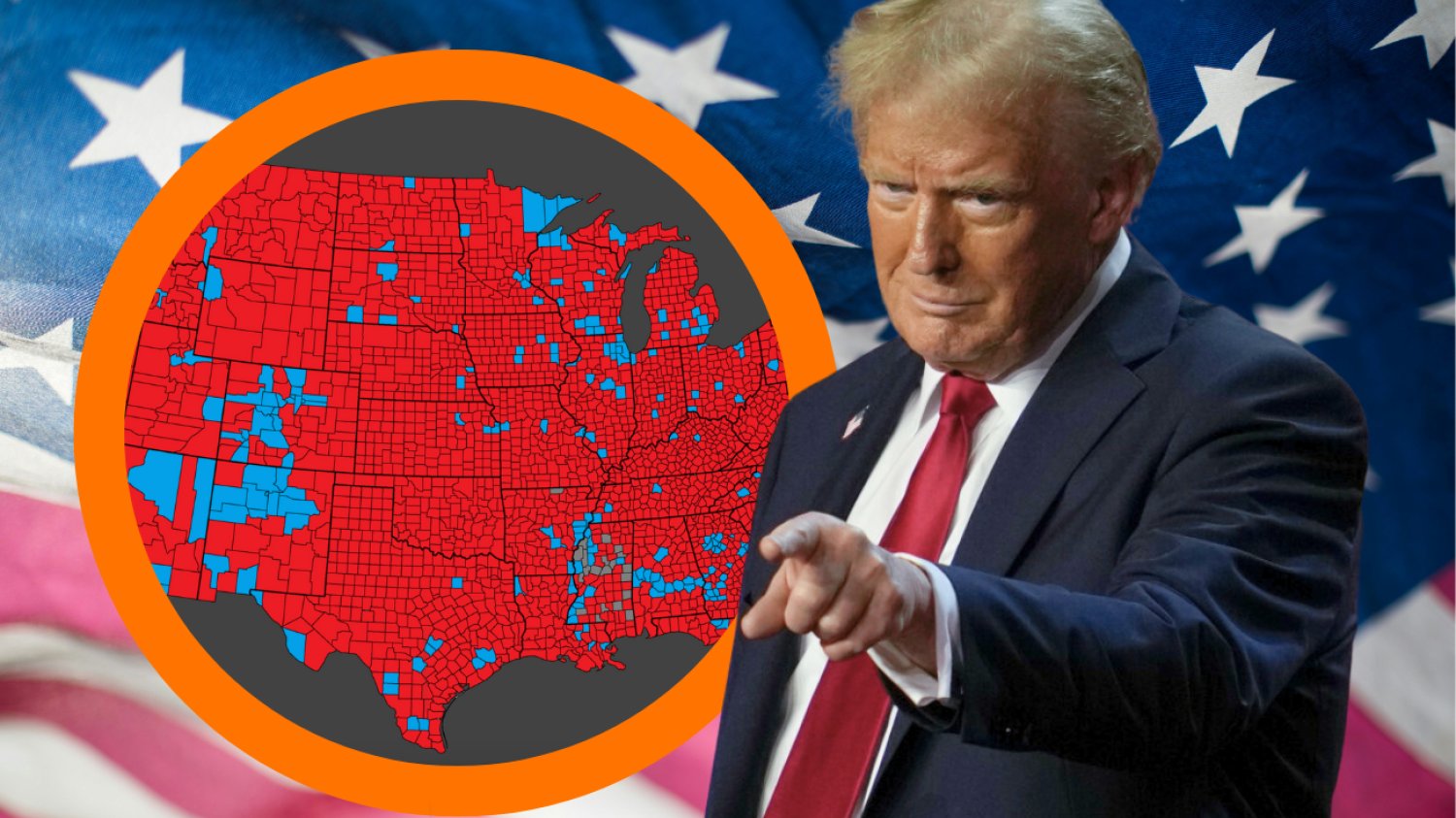 Donald Trump wygrał w niemal całej Ameryce. Ta mapa nie pozostawia złudzeń.