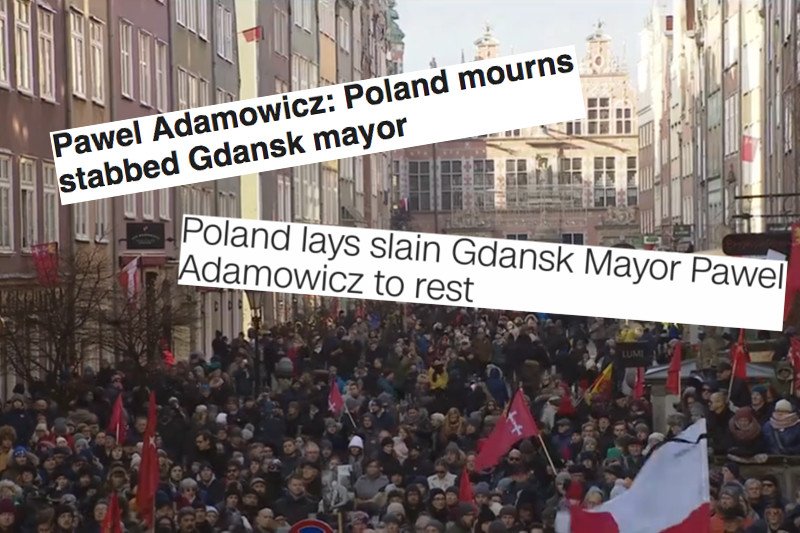 Zagraniczne media odnotowały pogrzeb Pawła Adamowicza.