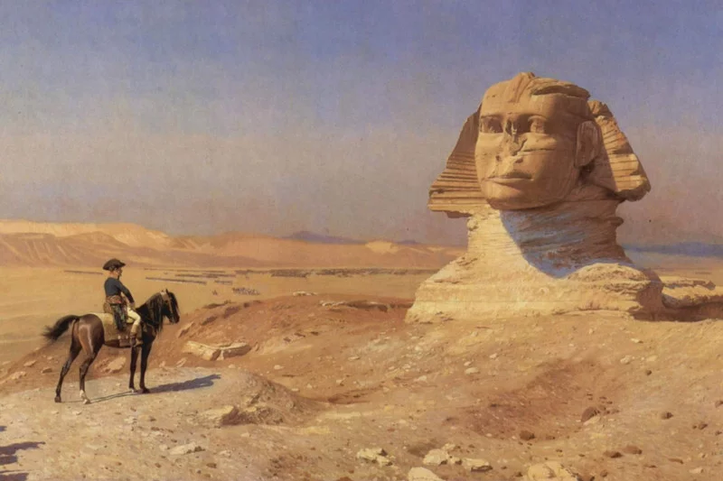 Napoleon przed sfinksem. Kampania egipska pozwoliła Europejczykom na nowo odkryć starożytną cywilizację.