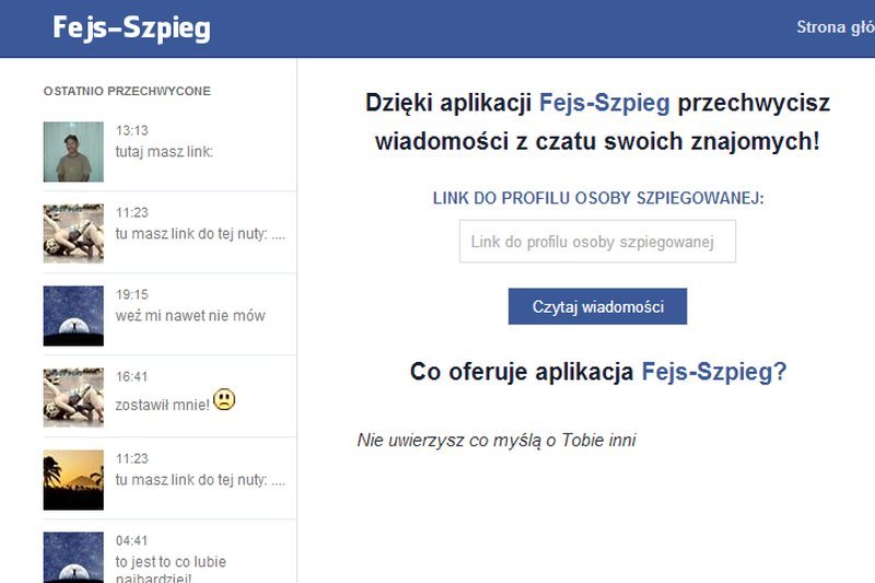 Fejs-szpieg.pl to prawdopodobnie kopia osławionego Szpieg-fb.pl, który naciągał na SMS za 40 zł miesięcznie...