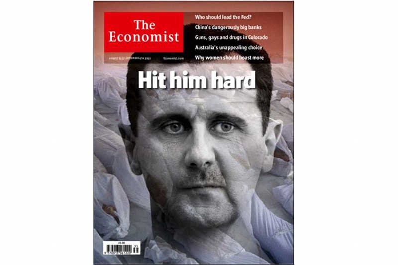 Okładka "The Economist" wzywająca do zaatakowania Baszara al-Assada.