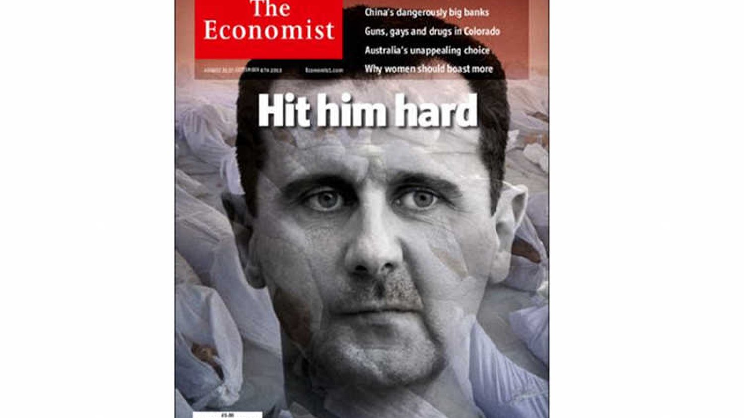 Okładka "The Economist" wzywająca do zaatakowania Baszara al-Assada.