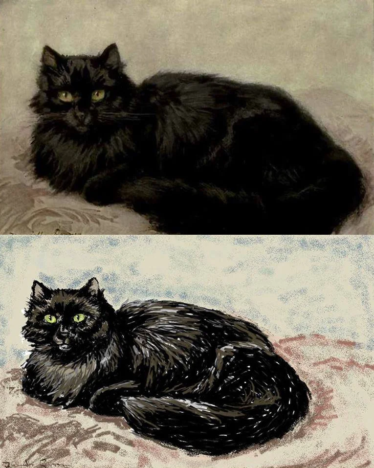 Cechą charakterystyczną paintowych reprodukcji jest "szprej"