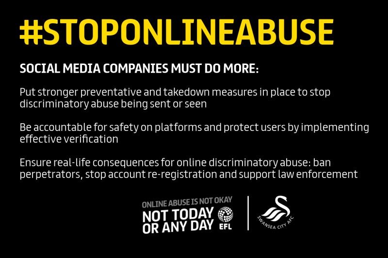 Swansea City zapoczątkowało akcję protestacyjną wobec hejtu i rasizmu w internecie