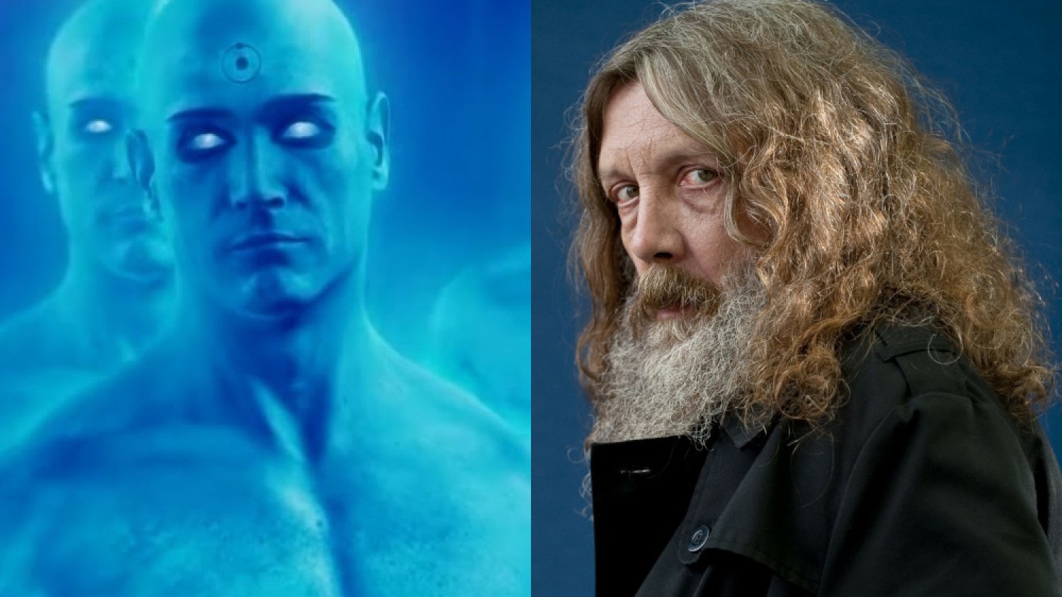 Alan Moore o superbohaterach Alan Moore i Doktor Manhattan z Watchmen