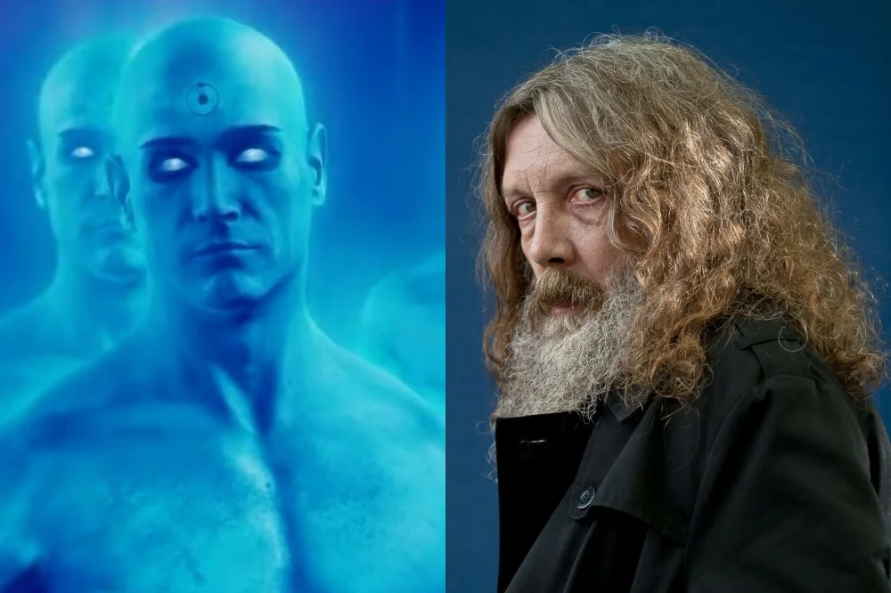 Alan Moore o superbohaterach Alan Moore i Doktor Manhattan z Watchmen