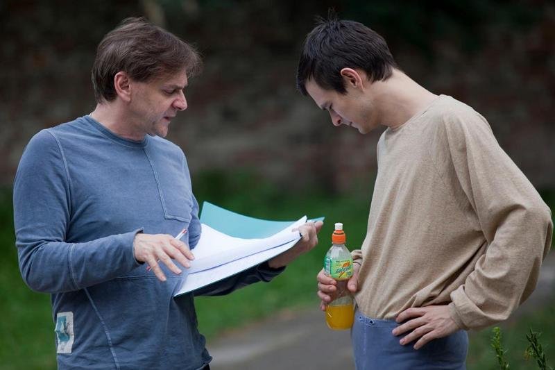 Maciej Pieprzyca i odtwórca głównej roli w filmie "Chce się żyć".