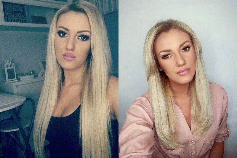 Magdalena Lubacz przeszła w programie spora metamorfozę. Wyzywający makijaż i doczepy (z lewej) zamieniła na naturalny make-up i skromniejsze stylizacje