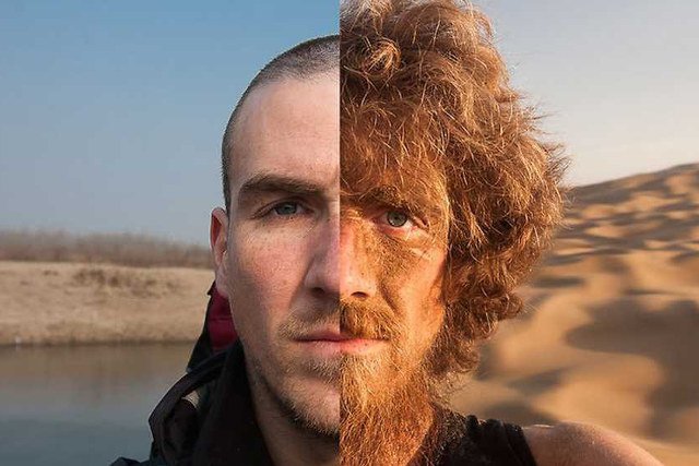 Christoph Rehage na początku (z lewej) i pod koniec (z prawej) swojej wyprawy