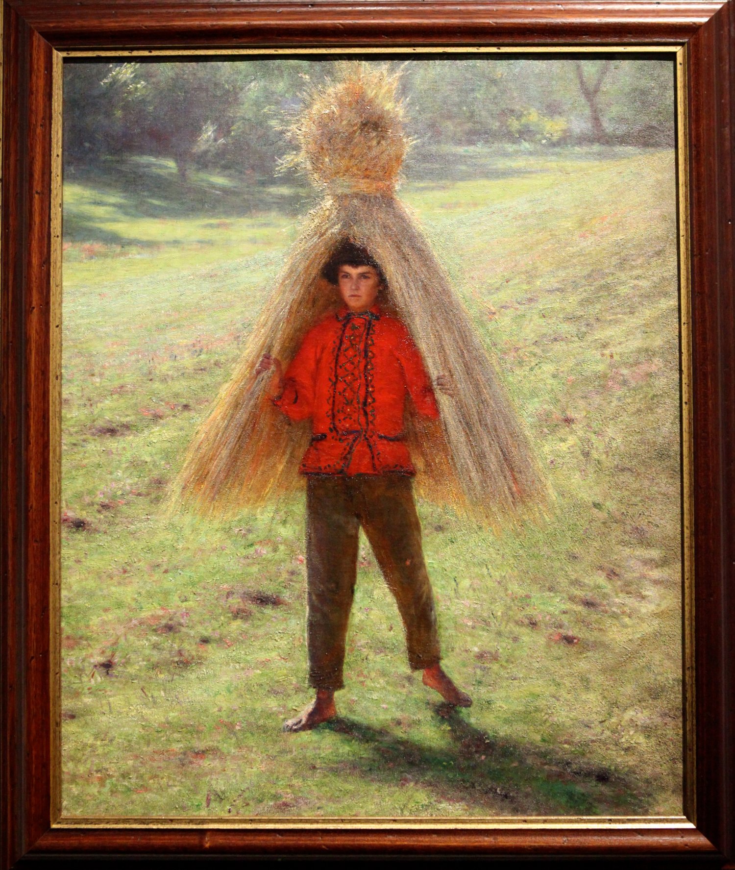 Chłopiec niosący snop; obraz A. Gierymskiego; Muzeum Narodowe we Wrocławiu