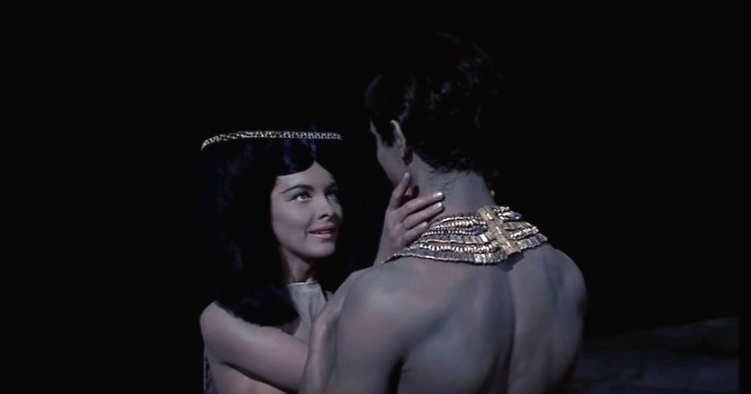 Fot. Barbara Brylska i Jerzy Zelnik na planie "Faraona" / youtube.com