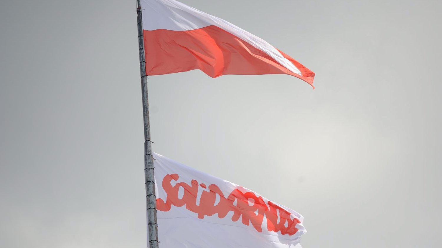 Flaga Polski i Solidarności