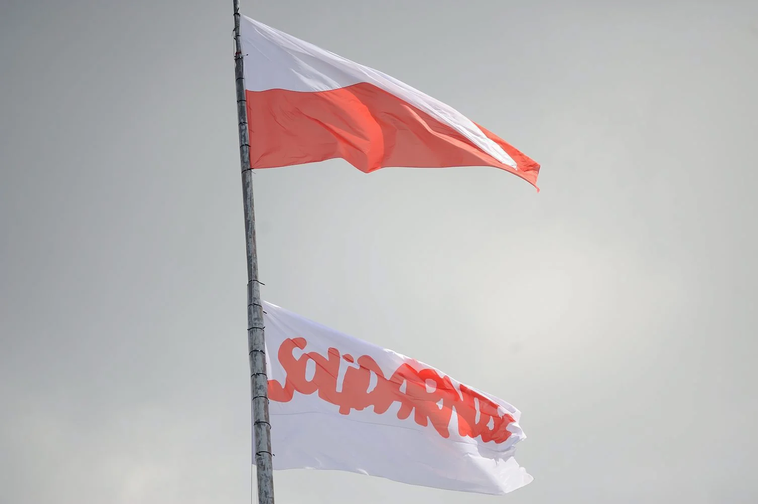Flaga Polski i Solidarności