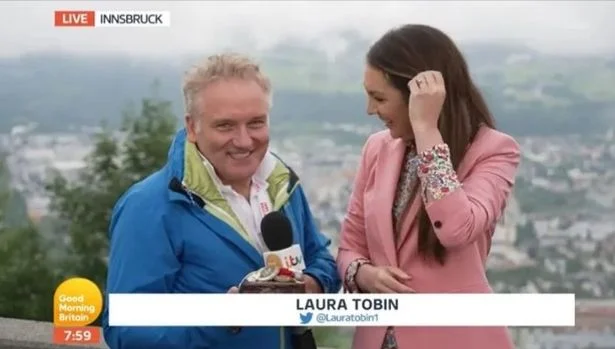 Jarosław Kret i Laura Tobin w "Good Morning Britain"