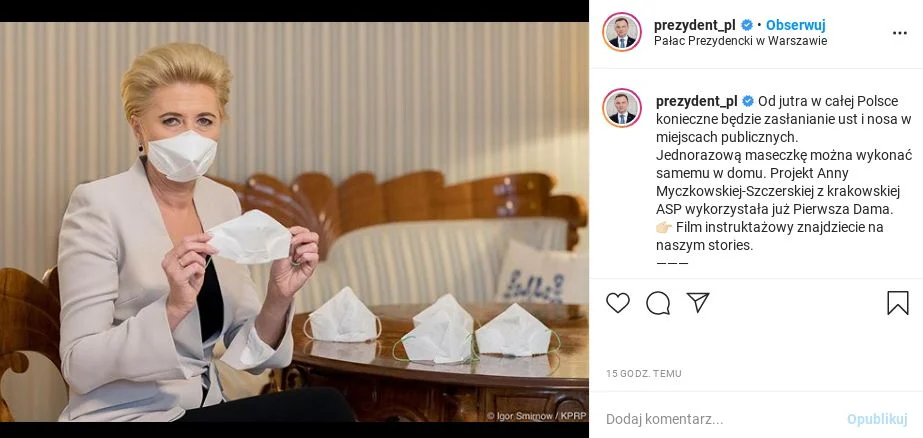 Agata Duda poleca papierowe maseczki origami według projektu z krakowskiej ASP.