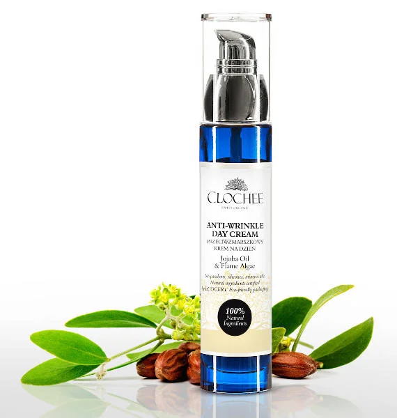 Krem przeciwzmarszczkowy z olejkiem jojoba Anti-Wrinkle Day Cream polskiej marki Clochee (clochee.com)