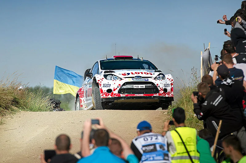 Robert Kubica na trasie tegorocznego Rajdu Polski.