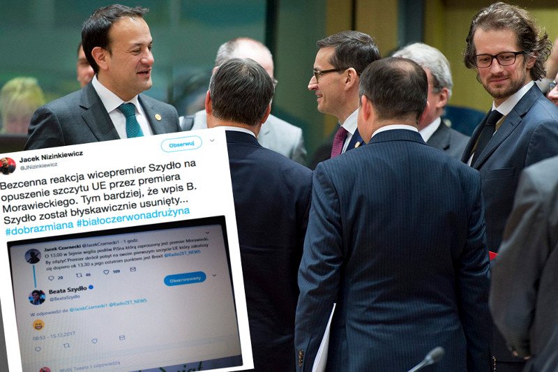 Wpis Beaty Szydło został natychmiast usuniętym, ale screen już krąży po Twitterze.