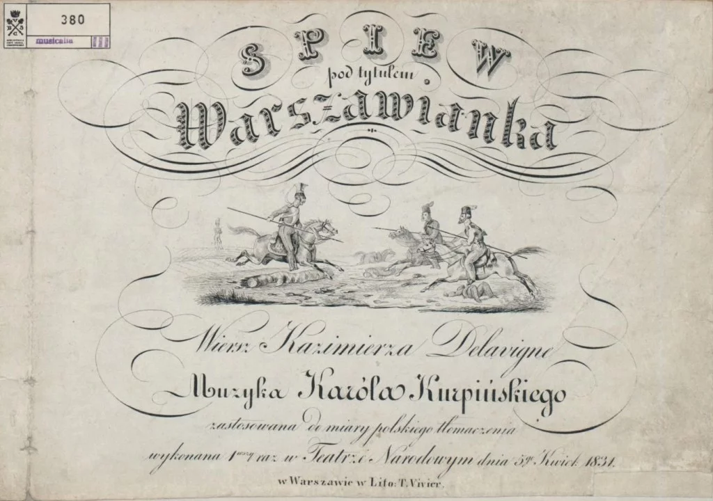 Okładka I wydania partytury „Warszawianki” (1831).