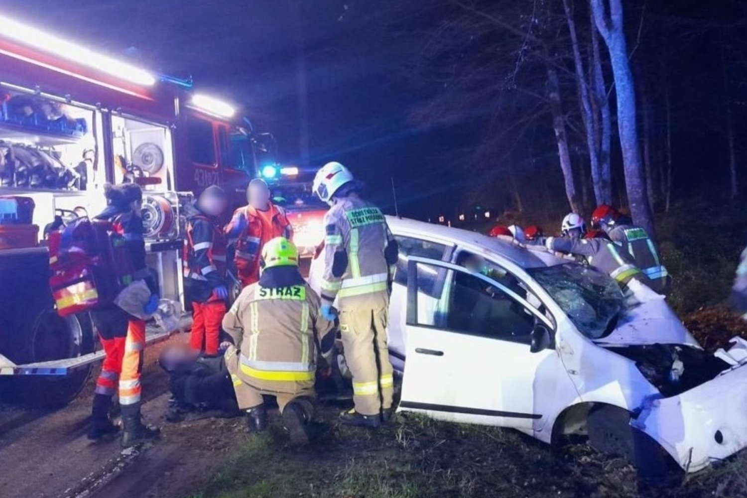 Nocny pościg przy granicy z Białorusią skończył się wypadkiem.