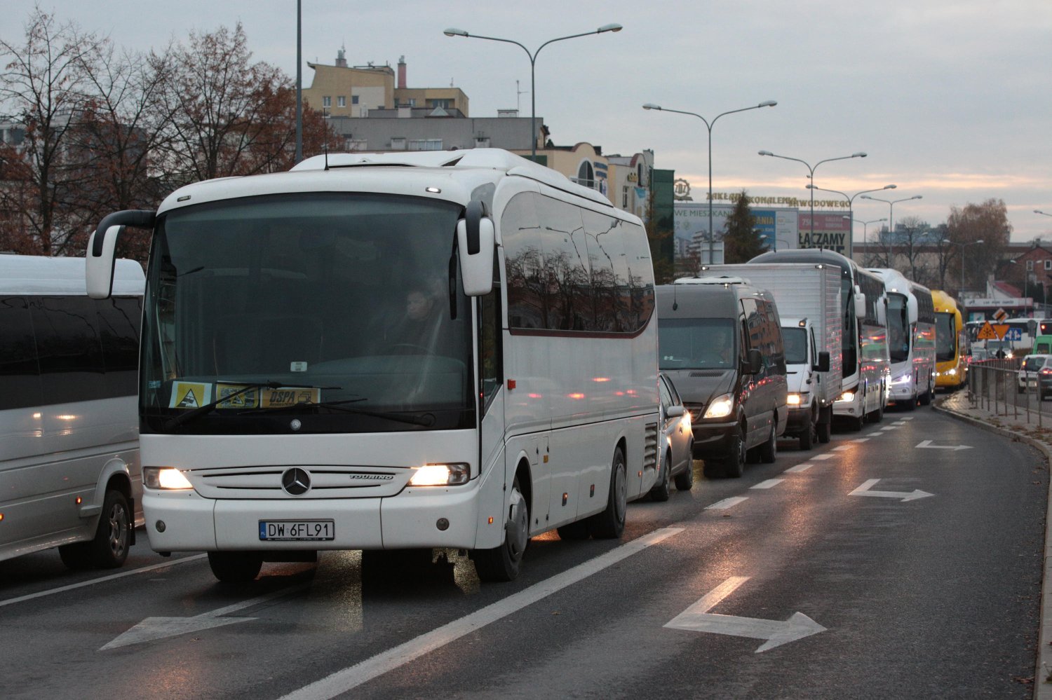 Tak wyglądał protest przewoźników w Kielcach.
