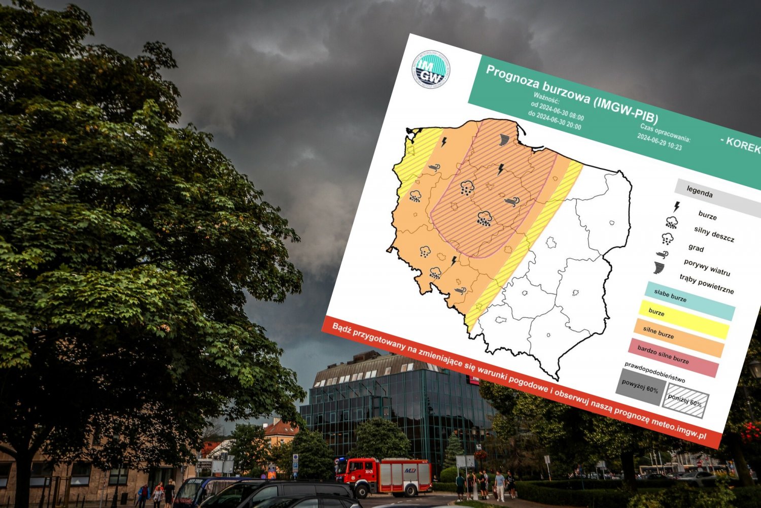 IMGW oficjalnie ostrzega przed trąbami powietrznymi.