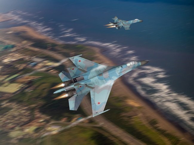 Rosjanie bombardują cele w Syrii używając do tego celu naddźwiękowych, wielozadaniowych bombowców taktycznych Su-34, zdolnych do przenoszenia taktycznej broni jądrowej.
