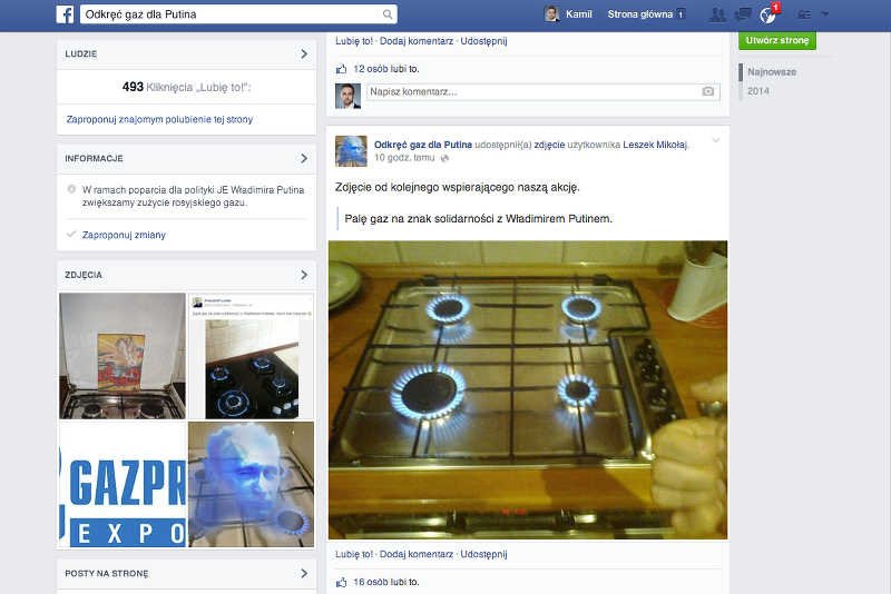 Internauci namawiają do spalania gazu, by poprzeć Władimira Putina.