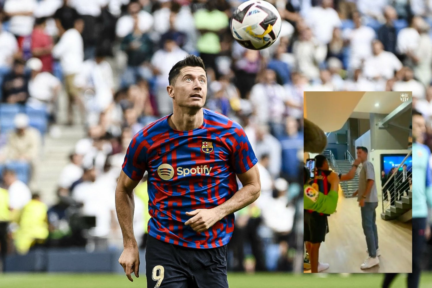 Kibic chciał przytulić Lewandowskiego, ten już sobie poszedł, ale wrócił. Wzbudził zachwyt