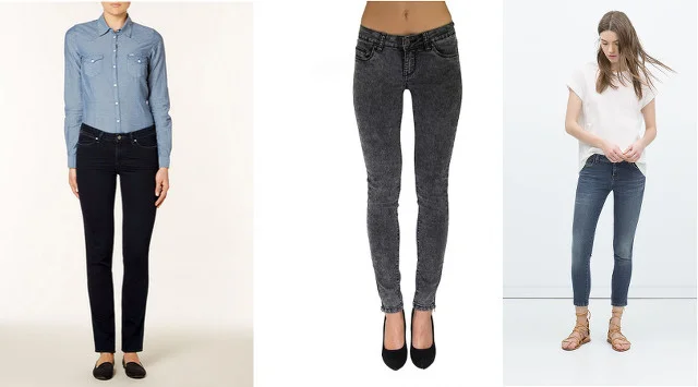 Wrangler - 299 PLN, Denimbox - 119 PLN, Zara - 129 PLN.