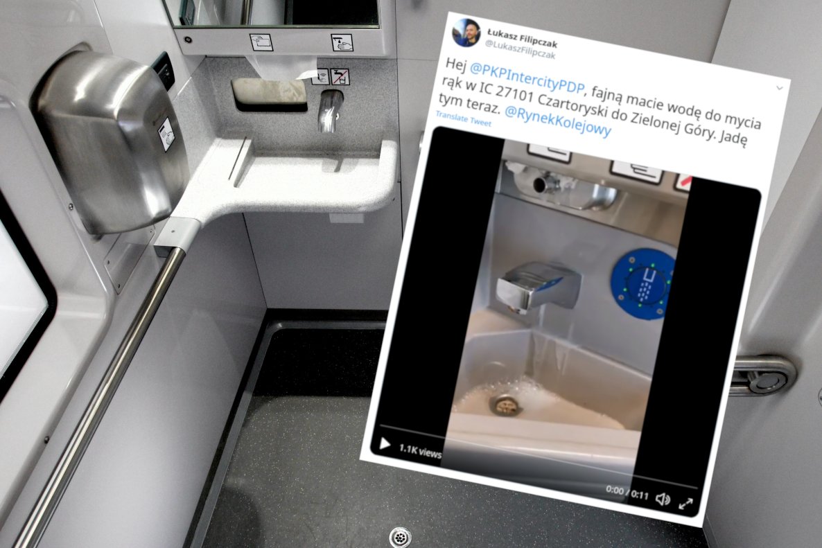 Pasażer PKP Intercity miał przykrą przygodę z kranem
