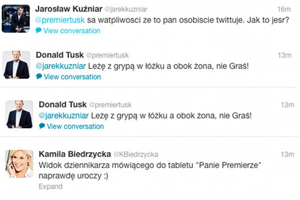 Między innymi tak wyglądała debata premiera Donalda Tuska na Twitterze.