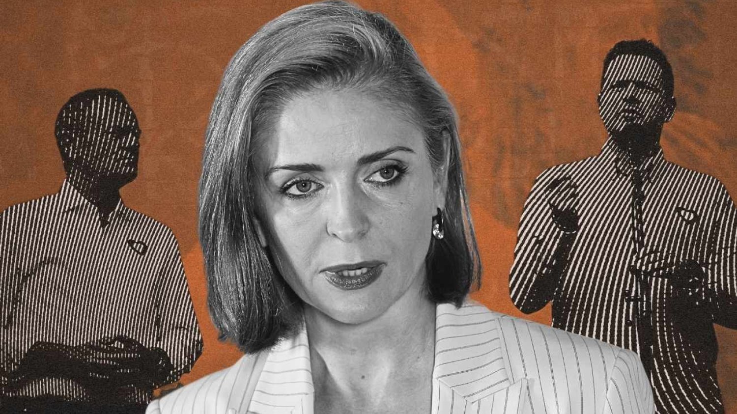 Joanna Mucha mówi, że Polska 2050 nie będzie już dłużej maszynką do głosowania. Partia Szymona Hołowni żąda uznania swojej podmiotowości i realizacji postulatów wyborczych. Grafika: na pierwszym planie Joanna Mucha (Polska 2050). W tle po lewej stronie Donald Tusk, a po prawej Rafał Trzaskowski (KO).