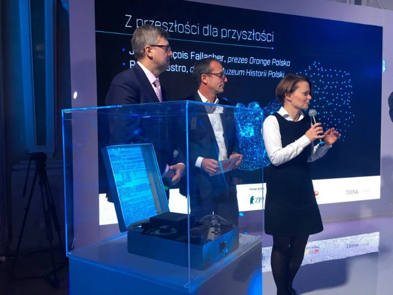 Robert Kostro, dyrektor Muzeum Historii Polski, Jean-Francois Fallacher, prezes Orange Polska, Jadwiga Emilewicz, Minister Przedsiębiorczości i Technologii