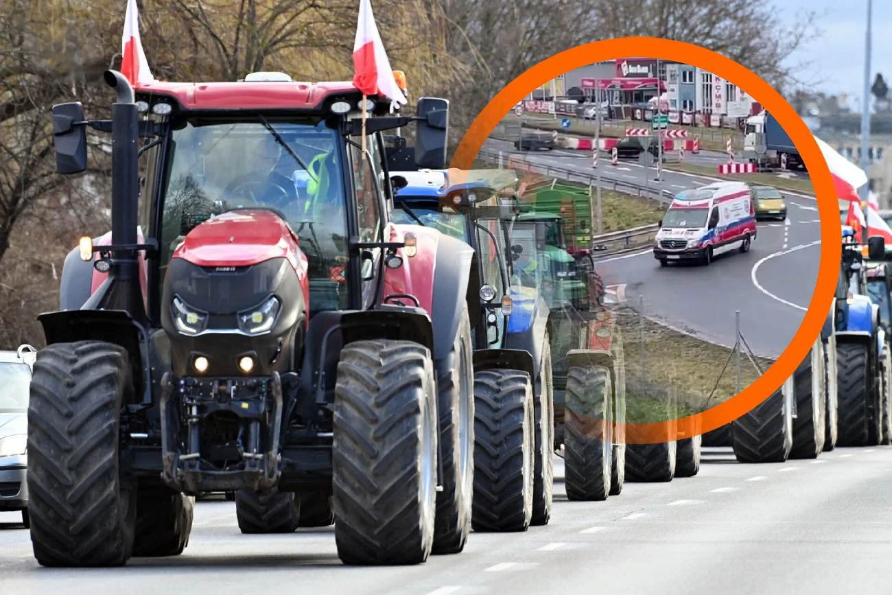 Rolnicy zablokowali drogę karetce. Miała spore opóźnienie