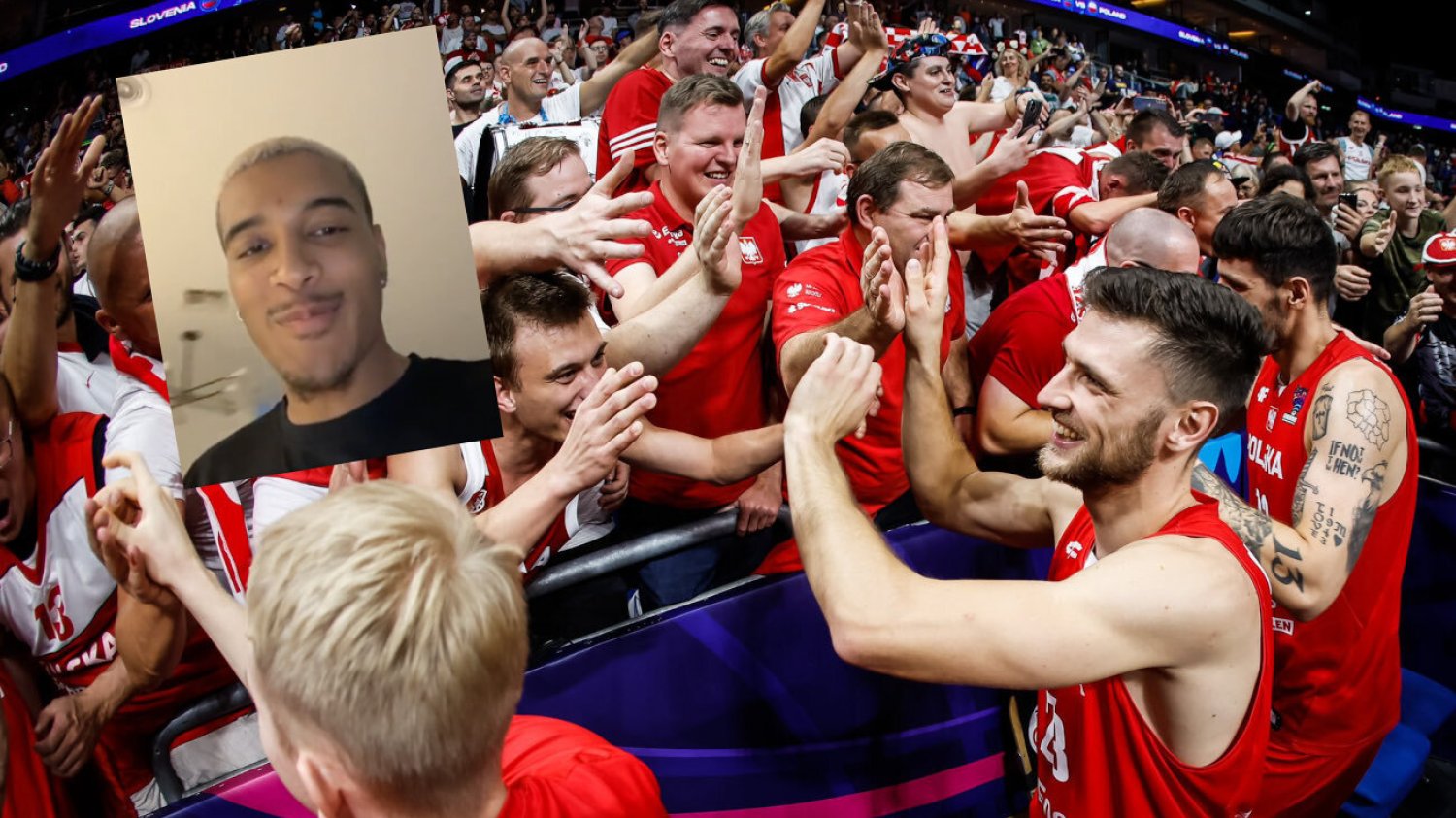 Biało-Czerwoni w środowy wieczór mogli świętować awans do półfinału EuroBasketu. Team monco wspierał Jeremy Sochan.
