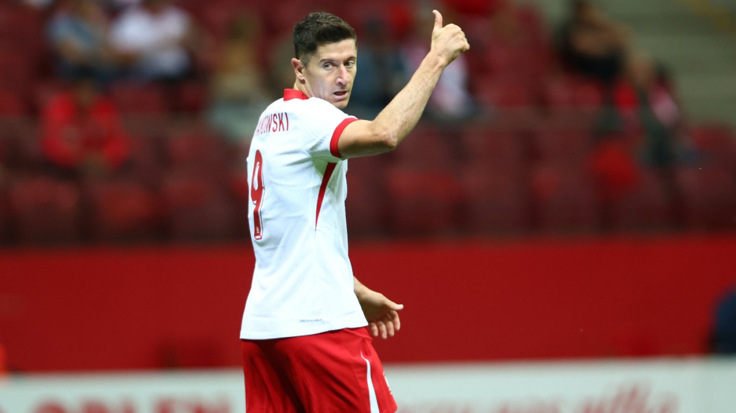 Robert Lewandowski w czasie meczu z Ukrainą wszedł na boisko w drugiej połowie