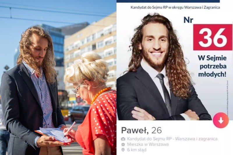 Paweł Wojda startuje z listy KO, a za obszar swoich wyborczych działań wybrał... Tindera.