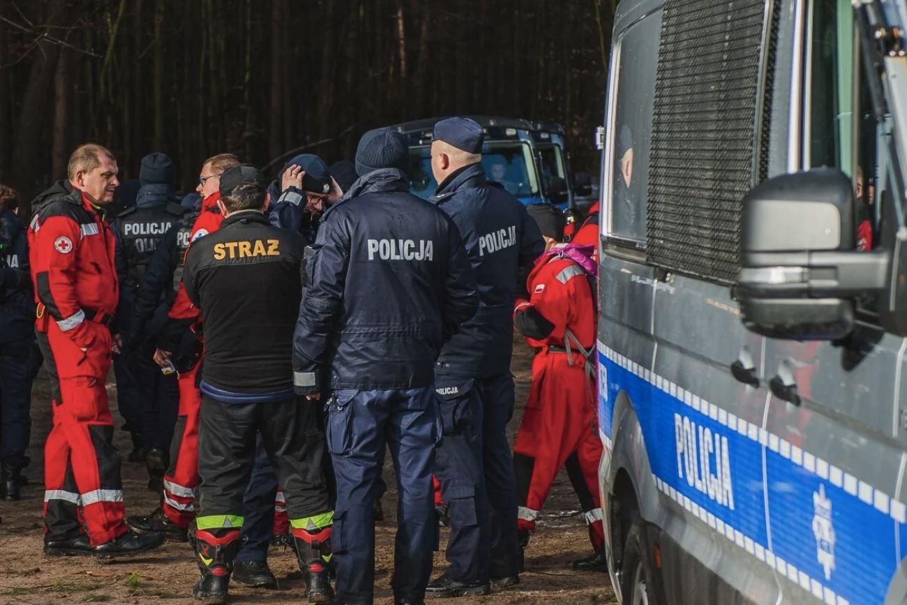 4-latek zakopany w lesie.