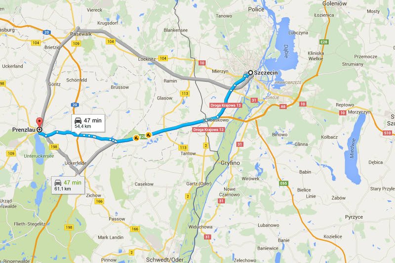 Niemieckie Prenzlau znajduje się tuż przy polskiej granicy.